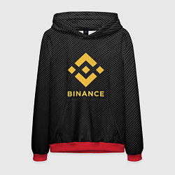Толстовка-худи мужская БИНАНС ЛОГО CARBON BINANCE LOGO, цвет: 3D-красный