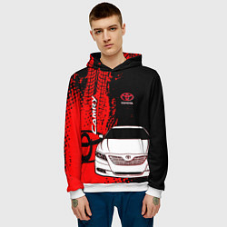 Толстовка-худи мужская Camry Toyota glitch, цвет: 3D-белый — фото 2