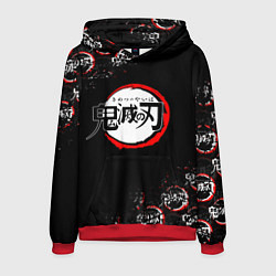Толстовка-худи мужская КЛИНОК РАССЕКАЮЩИЙ ДЕМОНОВ БРЫЗГИ КРАСОК, цвет: 3D-красный
