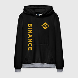 Толстовка-худи мужская БИНАНС ЛОГО КАРБОН BINANCE LOGO, цвет: 3D-меланж