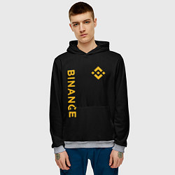 Толстовка-худи мужская БИНАНС ЛОГО КАРБОН BINANCE LOGO, цвет: 3D-меланж — фото 2