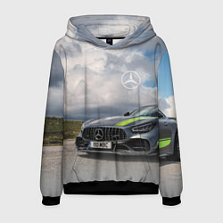 Толстовка-худи мужская Mercedes V8 Biturbo Racing Team AMG, цвет: 3D-черный