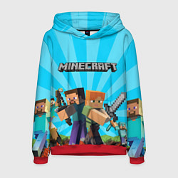 Толстовка-худи мужская МАЙНКРАФТ ГЕРОИ ИГРЫ MINECRAFT, цвет: 3D-красный
