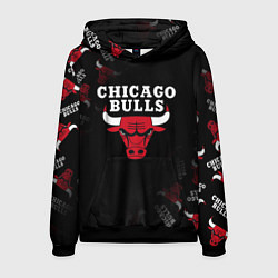 Толстовка-худи мужская ЧИКАГО БУЛЛС БЫКИ CHICAGO BULLS, цвет: 3D-черный