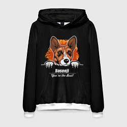 Толстовка-худи мужская Басенджи Basenji, цвет: 3D-белый