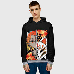 Толстовка-худи мужская Samurai girl, цвет: 3D-меланж — фото 2