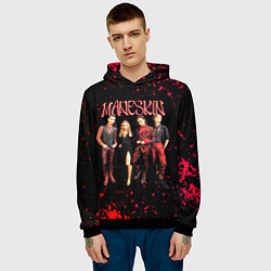 Толстовка-худи мужская Maneskin Лунный свет, рок - группа, цвет: 3D-черный — фото 2