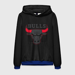 Толстовка-худи мужская CHICAGO BULLS ЧИКАГО БУЛЛС ЯРОСТЬ БЫКА, цвет: 3D-синий