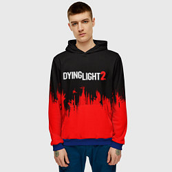 Толстовка-худи мужская DYING LIGHT RED ALERT ZOMBIE, цвет: 3D-синий — фото 2