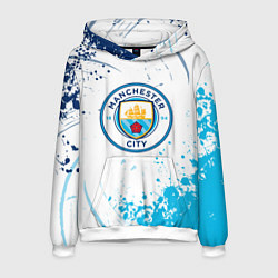 Толстовка-худи мужская Manchester City - Футбольный клуб, цвет: 3D-белый