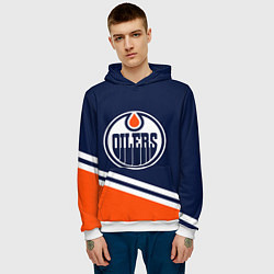 Толстовка-худи мужская Edmonton Oilers Эдмонтон Ойлерз, цвет: 3D-белый — фото 2