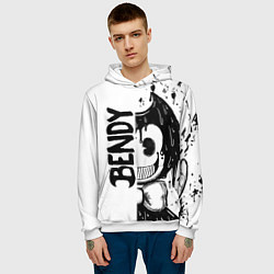 Толстовка-худи мужская BENDY - БЕНДИ БРЫЗГИ КРАСКИ, цвет: 3D-белый — фото 2