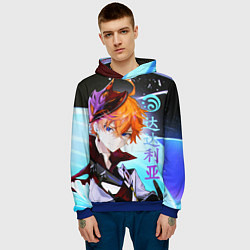 Толстовка-худи мужская Genshin Impact: Tartaglia,, цвет: 3D-синий — фото 2