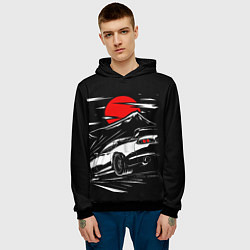 Толстовка-худи мужская Toyota Supra: Red Moon, цвет: 3D-черный — фото 2