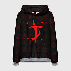 Толстовка-худи мужская Символ палача рока Doom, цвет: 3D-меланж