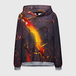 Толстовка-худи мужская ТРЕХМЕРНЫЕ ИСКРЫ 3D ПЛИТЫ 3D ИСКРЫ, цвет: 3D-меланж