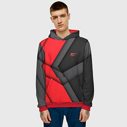 Толстовка-худи мужская ST FORD спина, цвет: 3D-красный — фото 2