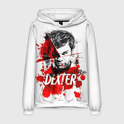 Толстовка-худи мужская Декстер Морган портрет, цвет: 3D-белый