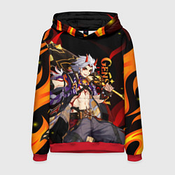 Толстовка-худи мужская GENSHIN IMPACT ИТТО АРАТАКИ, цвет: 3D-красный