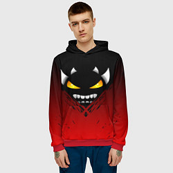 Толстовка-худи мужская Geometry Dash: Demon Smile, цвет: 3D-красный — фото 2