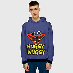 Толстовка-худи мужская Huggy Wuggy: Smile, цвет: 3D-черный — фото 2