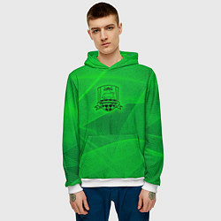 Толстовка-худи мужская Краснодар lime theme, цвет: 3D-белый — фото 2