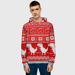 Толстовка-худи мужская Вязаный принт, цвет: 3D-меланж — фото 2