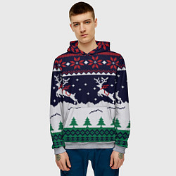 Толстовка-худи мужская СВИТЕР С ОЛЕНЯМИ DEER SWEATER, цвет: 3D-меланж — фото 2