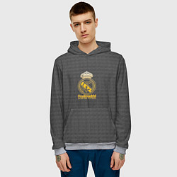 Толстовка-худи мужская Real Madrid graphite theme, цвет: 3D-меланж — фото 2