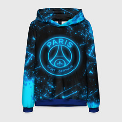 Толстовка-худи мужская PSG NEON STYLE SPORT ПСГ НЕОН, цвет: 3D-синий