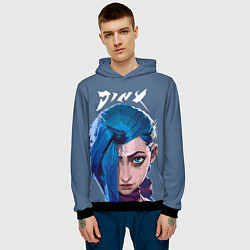 Толстовка-худи мужская Jinx Arcane, цвет: 3D-черный — фото 2