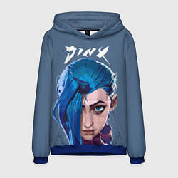 Толстовка-худи мужская Jinx Arcane, цвет: 3D-синий