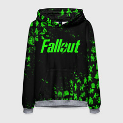 Толстовка-худи мужская FALLOUT ПУПСЫ ПАТТЕРН ЗЕЛЁНЫЙ ЯДЕРНАЯ ЗИМА, цвет: 3D-меланж