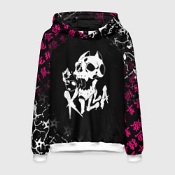 Толстовка-худи мужская JOJO KILLER QUEEN КИЛЛЕР КВИН KILLA ЧЕРЕП, цвет: 3D-белый
