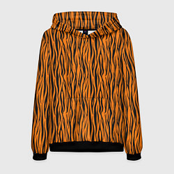 Толстовка-худи мужская Тигровые Полосы, цвет: 3D-черный