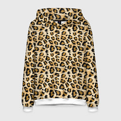 Толстовка-худи мужская Пятна Дикого Леопарда, цвет: 3D-белый
