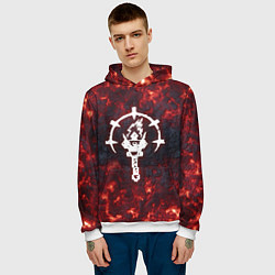 Толстовка-худи мужская Темнейшее подземелье Эмблема, цвет: 3D-белый — фото 2