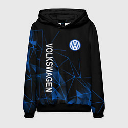 Толстовка-худи мужская Volkswagen, Фольцваген Геометрия, цвет: 3D-черный