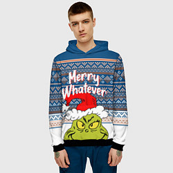 Толстовка-худи мужская MERRY WHATEVER GRINCH, цвет: 3D-черный — фото 2
