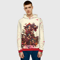 Толстовка-худи мужская ЛИГА ЛЕГЕНД JINX ARCANE, цвет: 3D-красный — фото 2
