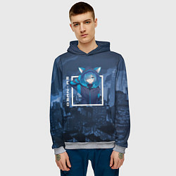 Толстовка-худи мужская Рем с ушками, Re: zero Жизнь с нуля в альтернативн, цвет: 3D-меланж — фото 2