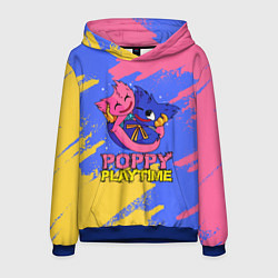 Толстовка-худи мужская Huggy Wuggy and Kissy Missy Poppy Playtime, цвет: 3D-синий