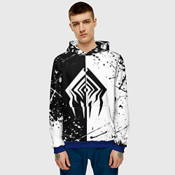 Толстовка-худи мужская WARFRAME STALKER BLACK WHITE СТАЛКЕР, цвет: 3D-синий — фото 2