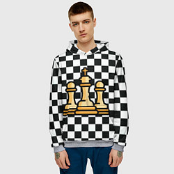 Толстовка-худи мужская ChessKing Abstraction, цвет: 3D-меланж — фото 2