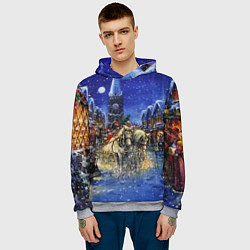 Толстовка-худи мужская НОВОГОДНЯЯ АТМОСФЕРА НОВЫЙ ГОД 2022, цвет: 3D-меланж — фото 2