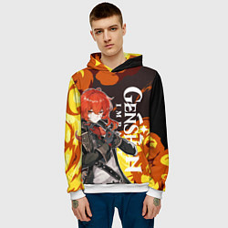 Толстовка-худи мужская ДИЛЮК ПИРО ВЗРЫВ DILUC, цвет: 3D-белый — фото 2