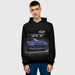 Толстовка-худи мужская Chevrolet Camaro ZL1 Motorsport, цвет: 3D-черный — фото 2