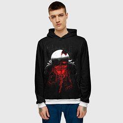 Толстовка-худи мужская UNDERTALE SANS BLOOD ROSE, цвет: 3D-белый — фото 2