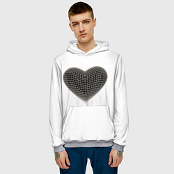 Толстовка-худи мужская HEART PRINT, цвет: 3D-меланж — фото 2