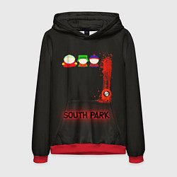 Толстовка-худи мужская Южный парк главные персонажи South Park, цвет: 3D-красный